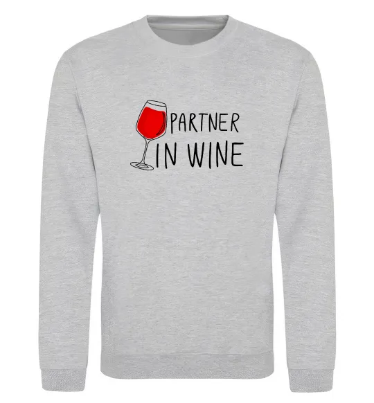 Свитшот Partner in wine Серый меланж фото