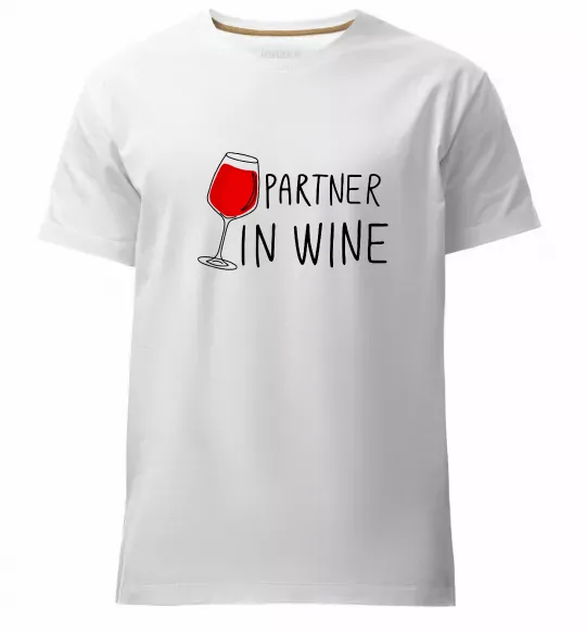 Мужская премиум футболка Partner in wine Белый фото