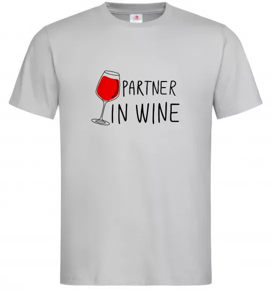 Чоловіча футболка Partner in wine Сірий фото