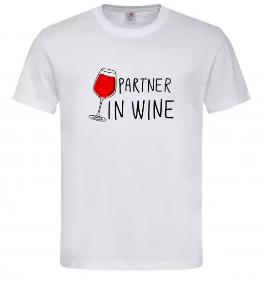 Чоловіча футболка Partner in wine Білий фото