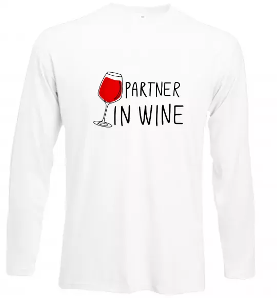 Лонгслів Partner in wine Білий фото