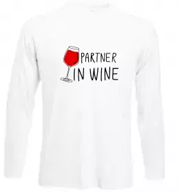 Лонгслів Partner in wine Білий фото
