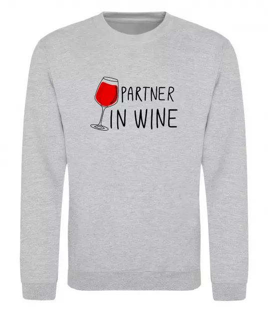 Свитшот Partner in wine Серый меланж фото