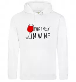 Мужская толстовка (худи) Partner in wine Белый фото