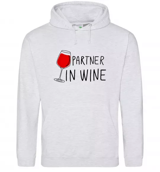Женская толстовка (худи) Partner in wine Серый меланж фото