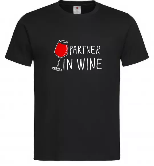 Чоловіча футболка Partner in wine Чорний фото
