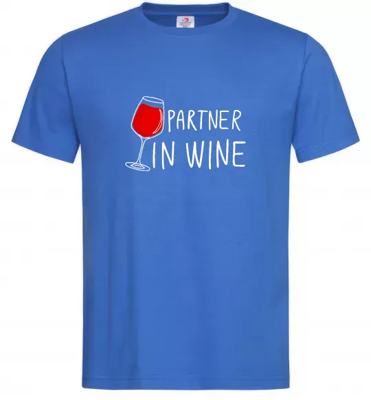 Чоловіча футболка Partner in wine Яскраво-синій фото