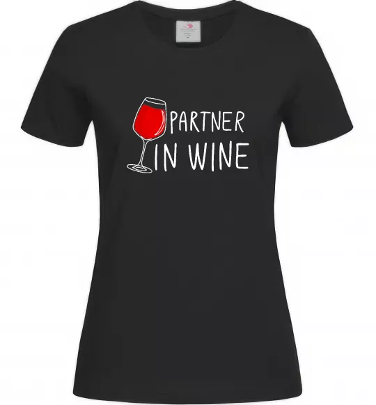Женская футболка Partner in wine Черный фото