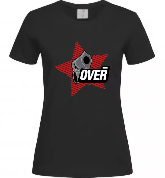 Жіноча футболка oveR Чорний фото