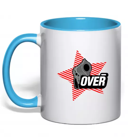 Чашка з кольоровою ручкою oveR Блакитний фото