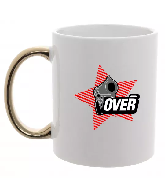 Чашка з кольоровою ручкою oveR Золото фото