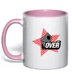 Чашка з кольоровою ручкою oveR Ніжно рожевий фото
