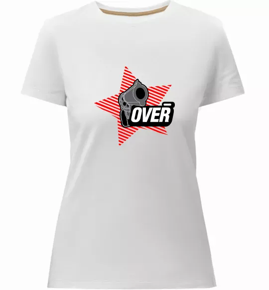 Жіноча преміум футболка oveR Білий фото