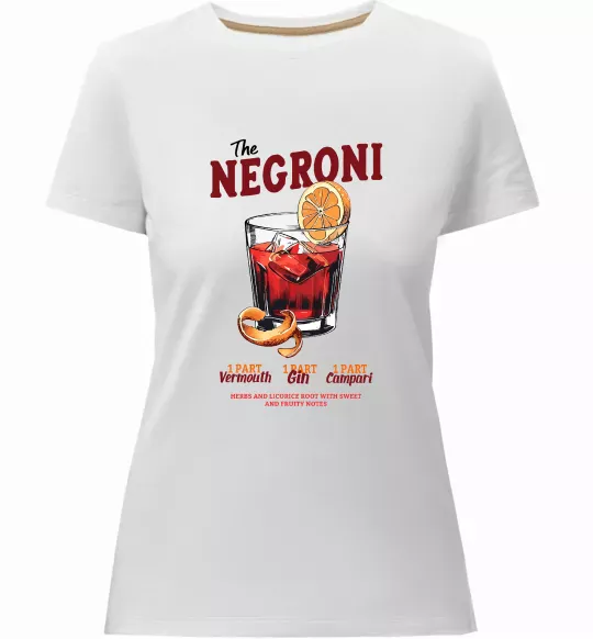 Женская премиум футболка The negroni Белый фото