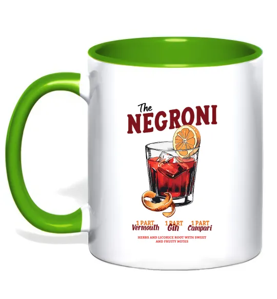 Чашка з кольоровою ручкою The negroni Лаймовий фото
