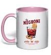 Чашка з кольоровою ручкою The negroni Ніжно рожевий фото