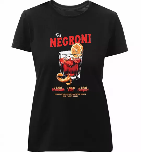 Женская премиум футболка The negroni Черный фото