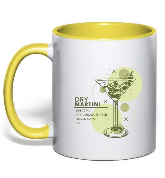 Чашка с цветной ручкой Martini dry Лимонный фото