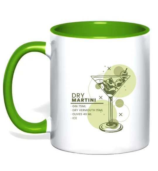 Чашка с цветной ручкой Martini dry Лаймовый фото