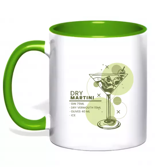 Чашка з кольоровою ручкою Martini dry Зелений фото