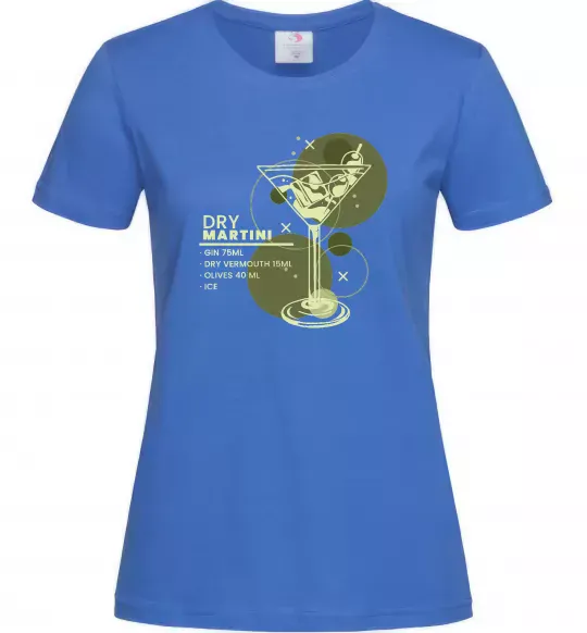 Жіноча футболка Martini dry Яскраво-синій фото