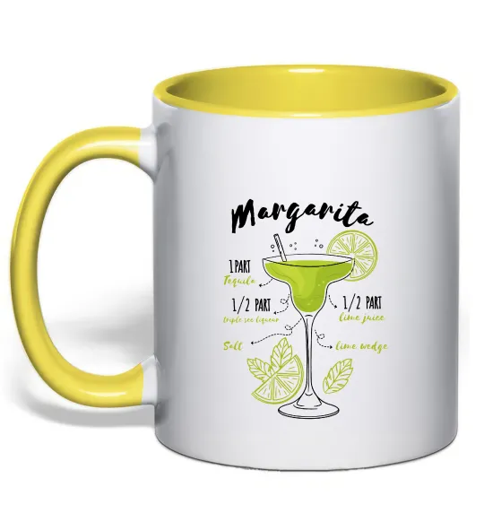 Чашка с цветной ручкой Margarita коктейль Лимонный фото