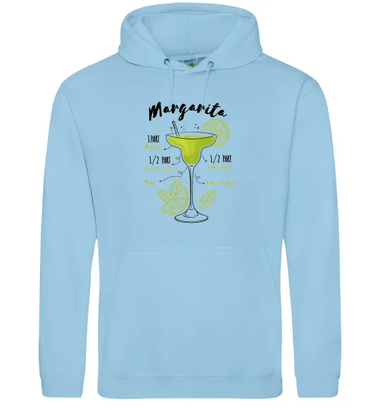 Чоловіча толстовка (худі) Margarita коктейль Блакитний фото
