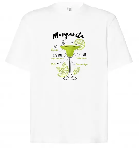 Футболка Оверсайз Margarita коктейль Білий фото