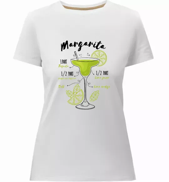 Женская премиум футболка Margarita коктейль Белый фото
