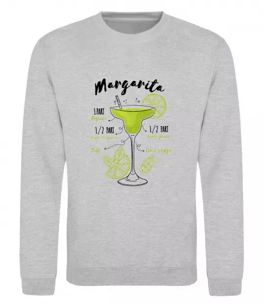 Світшот Margarita коктейль Сірий меланж фото