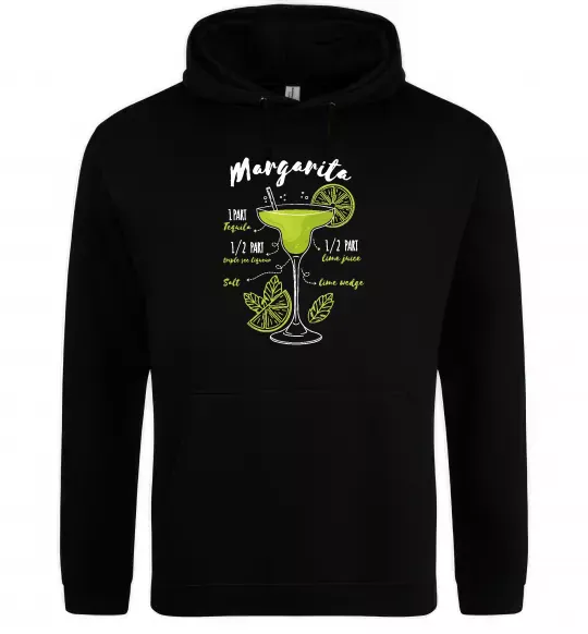 Мужская толстовка (худи) Margarita коктейль Черный фото