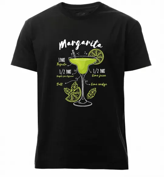 Мужская премиум футболка Margarita коктейль Черный фото