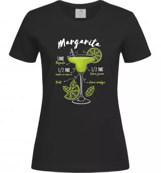 Женская футболка Margarita коктейль Черный фото