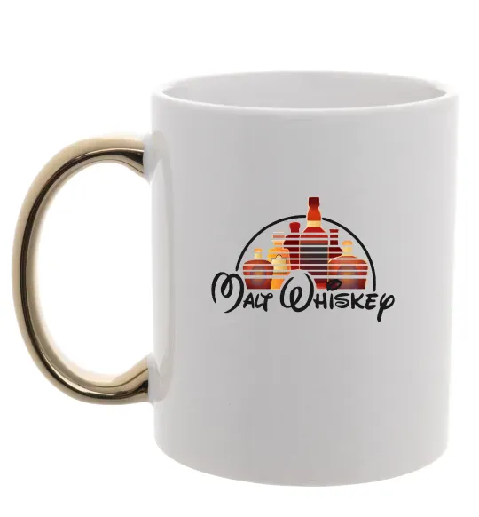 Чашка з кольоровою ручкою Malt Whiskey Золото фото