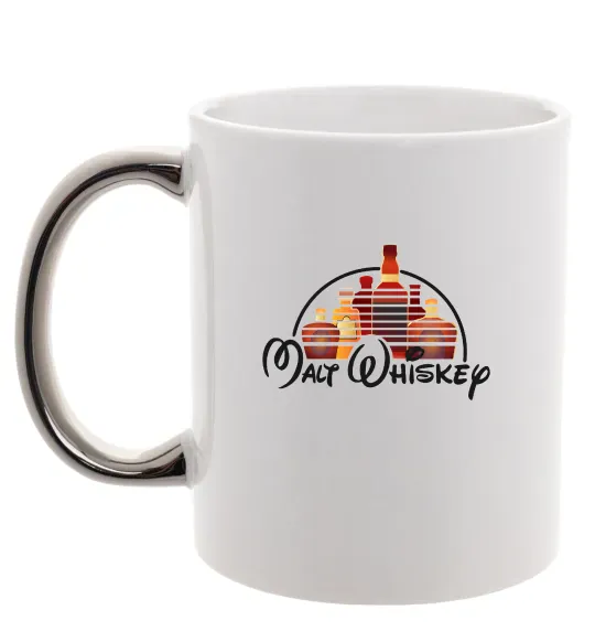 Чашка з кольоровою ручкою Malt Whiskey Срібло фото