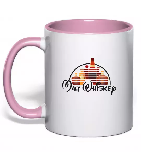 Чашка з кольоровою ручкою Malt Whiskey Ніжно рожевий фото