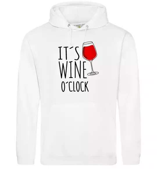 Мужская толстовка (худи) It`s wine o`clock Белый фото