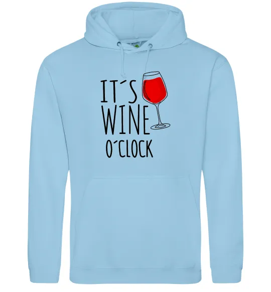 Чоловіча толстовка (худі) It`s wine o`clock Блакитний фото