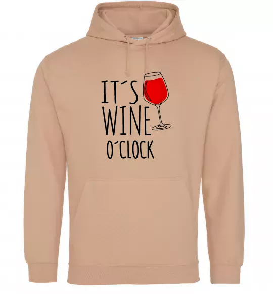 Женская толстовка (худи) It`s wine o`clock Песочный фото