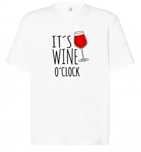 Футболка Оверсайз It`s wine o`clock Білий фото