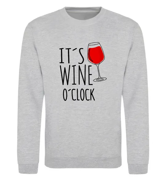 Світшот It`s wine o`clock Сірий меланж фото