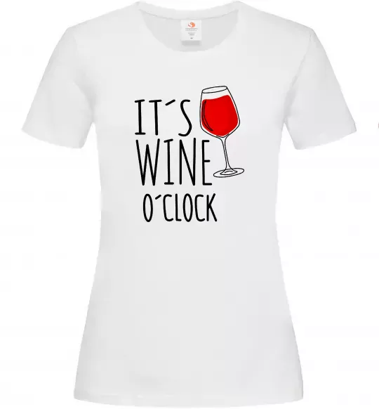 Женская футболка It`s wine o`clock Белый фото