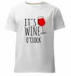 Мужская премиум футболка It`s wine o`clock Белый фото