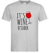 Мужская футболка It`s wine o`clock Серый Мужская футболка It`s wine o`clock Серый фото