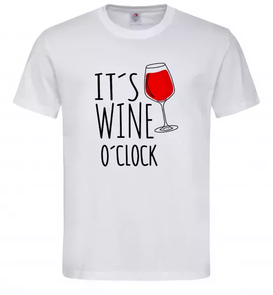 Мужская футболка It`s wine o`clock Белый фото