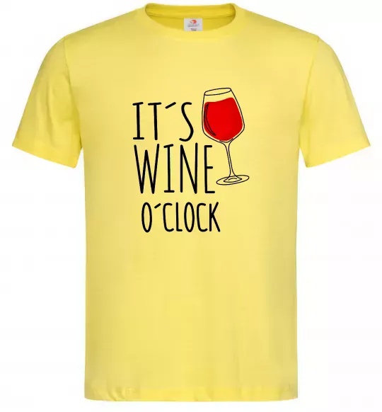 Мужская футболка It`s wine o`clock Лимонный фото