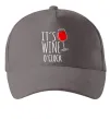 Кепка It`s wine o`clock Сірий фото