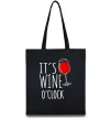 Эко-сумка It`s wine o`clock Черный фото