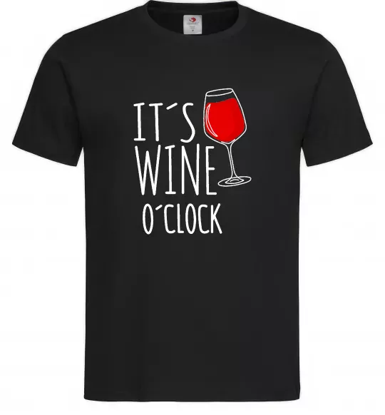 Мужская футболка It`s wine o`clock Черный фото