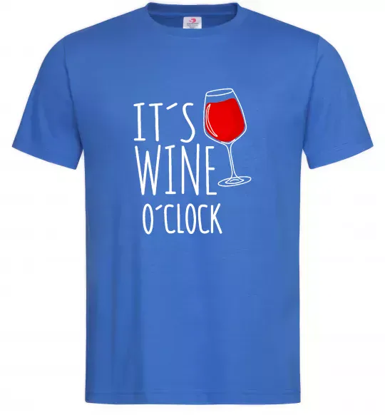 Мужская футболка It`s wine o`clock Ярко-синий фото